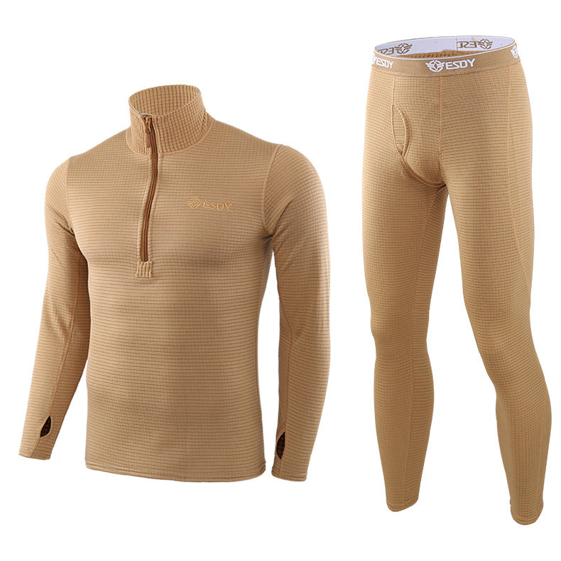 Ensemble de sous-vêtements de sport tactiques en polaire chaude pour hommes Lighteme