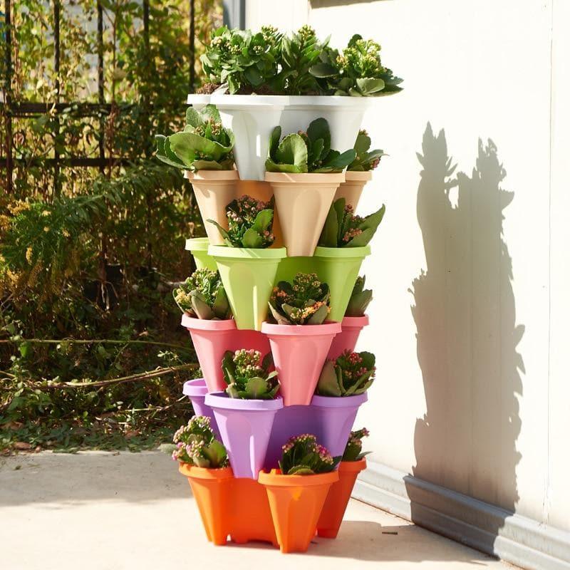 Lighteme La tour à fleurs ultime, peu encombrante et empilable verticalement