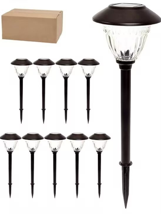 Lighteme 10er-Pack Solar-LED-Wegeleuchten für den Außenbereich, Edelstahl 