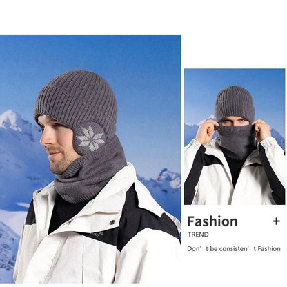 Bonnet chauffant Lighteme pour l'hiver, bonnet, écharpe, ensemble bonnet en tricot chaud