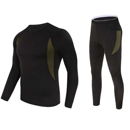 Ensemble de sous-vêtements thermiques extensibles pour hommes Lighteme, vêtements de sport tactiques