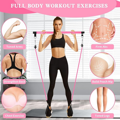 Barre Pilates multifonctionnelle Lighteme extensible – Entraînement complet du corps à domicile