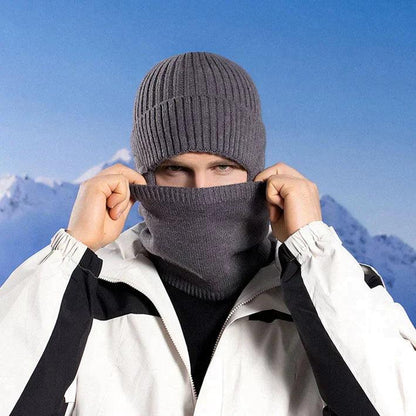 Bonnet chauffant Lighteme pour l'hiver, bonnet, écharpe, ensemble bonnet en tricot chaud
