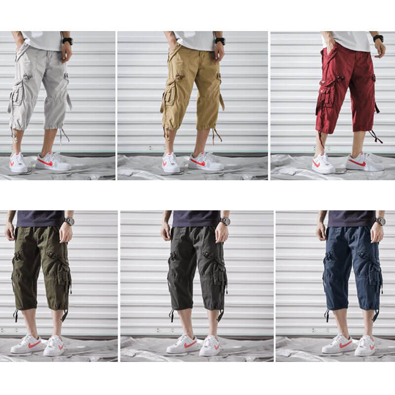 Lighteme Herren Multi Pocket Stilvolle Cargo Shorts, Wandershorts