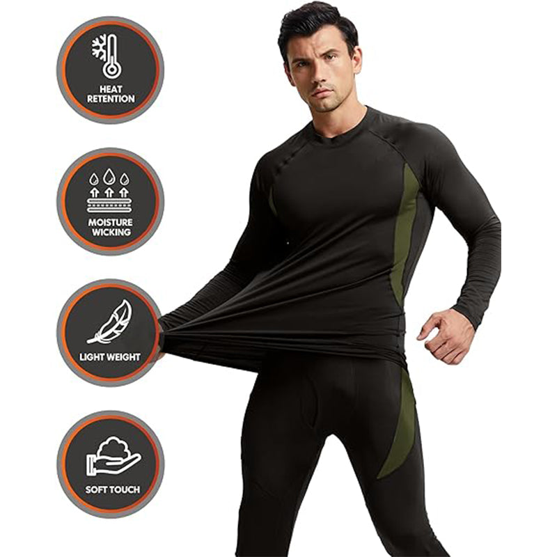Ensemble de sous-vêtements thermiques extensibles pour hommes Lighteme, vêtements de sport tactiques