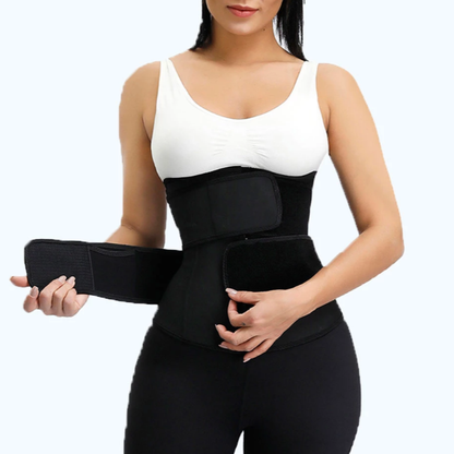 Ceinture de taille Lighteme Premium - Sangles Velcro à double compression et fermeture éclair de soutien !