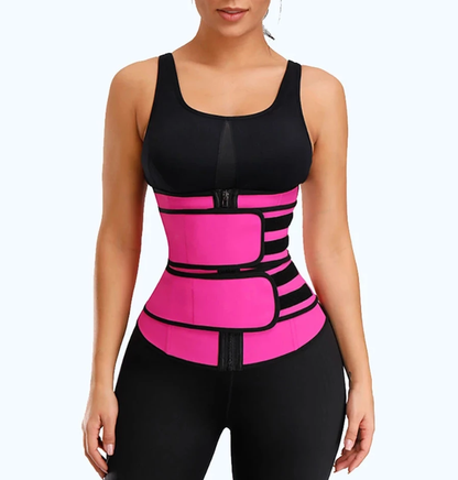 Ceinture de taille Lighteme Premium - Sangles Velcro à double compression et fermeture éclair de soutien !