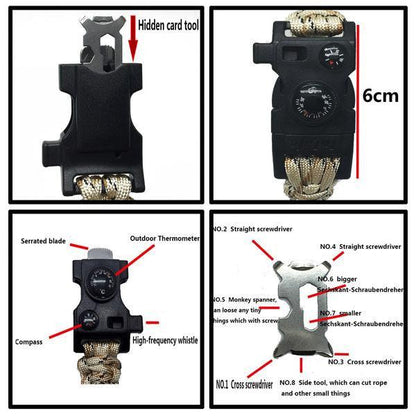 Lighteme Survival 15 in 1 Paracord-Armband
