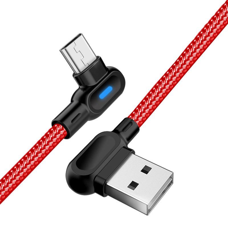 Ihrtrade Titan Unbreakable 90 Degree Plug Fast Charging Cable (3 Colors & 4 Sizes) | Garden Light Solar