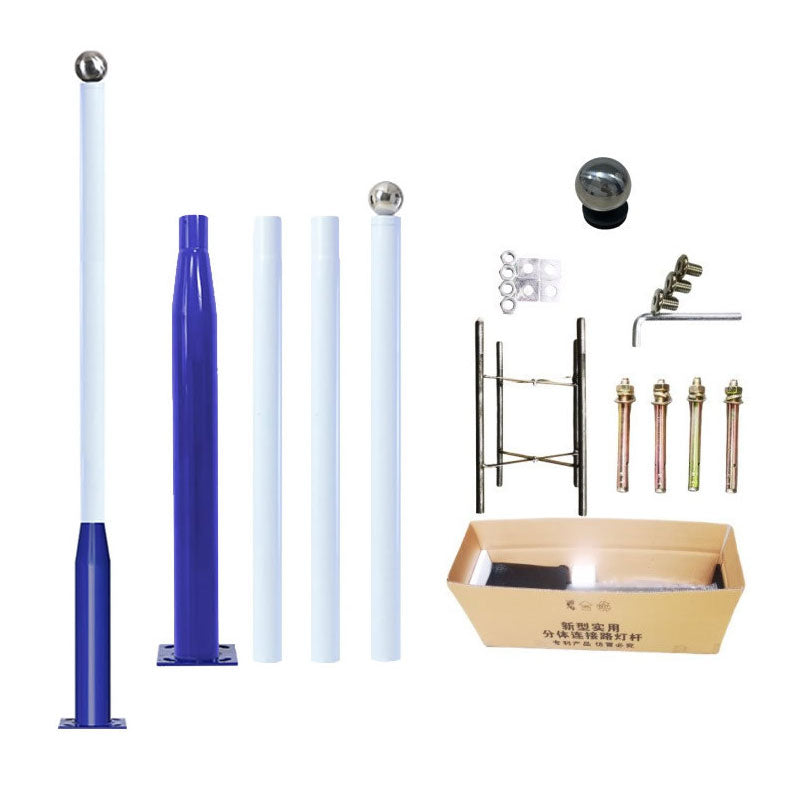 Lampadaire Lighteme de 6 m (20 pi) de qualité commerciale pour rue, stationnement et drapeau, aluminium + cage, paquet de 1