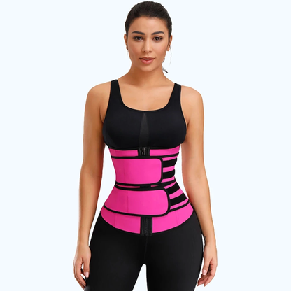 Ceinture de taille Lighteme Premium - Sangles Velcro à double compression et fermeture éclair de soutien !