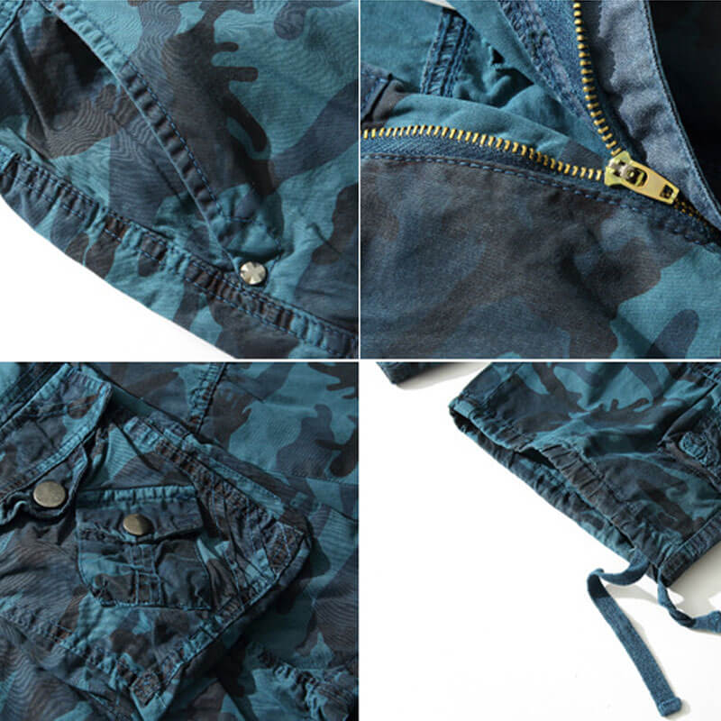 Lighteme Herren-Shorts, lockere, lässige Camouflage-Cargo-Shorts mit mehreren Taschen, Wandershorts