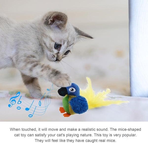 Lighteme Interaktives Katzenspielzeug mit zwitscherndem Vogel
