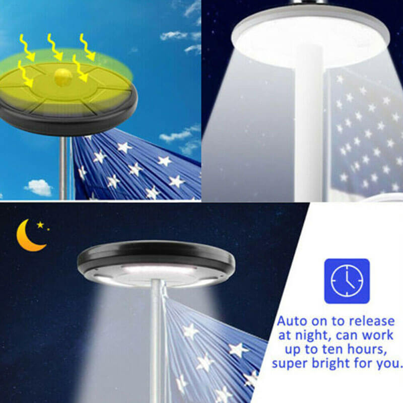 Lighteme Flagpole Solar Light 4640 Lumen 12000mAh Rechargeable Battery Flag Pole Light Solar Powered