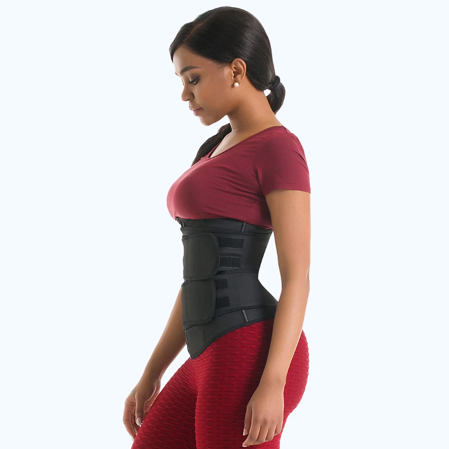Ceinture de taille Lighteme Premium - Sangles Velcro à double compression et fermeture éclair de soutien !