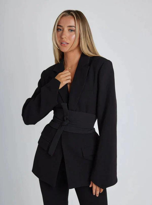 Heller Blazer mit Gürtel