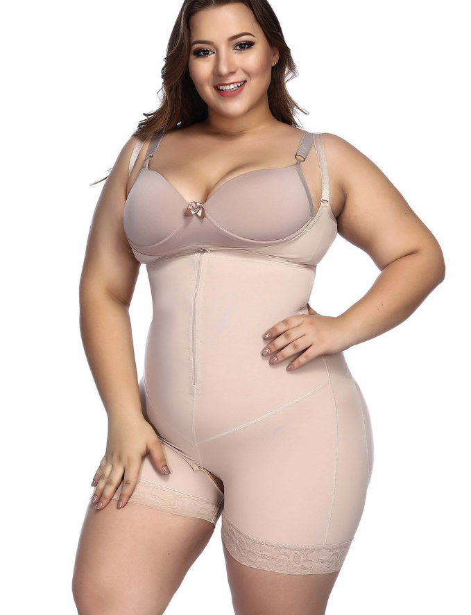Body amincissant zippé grande taille Lighteme avec rehausseur de fesses 