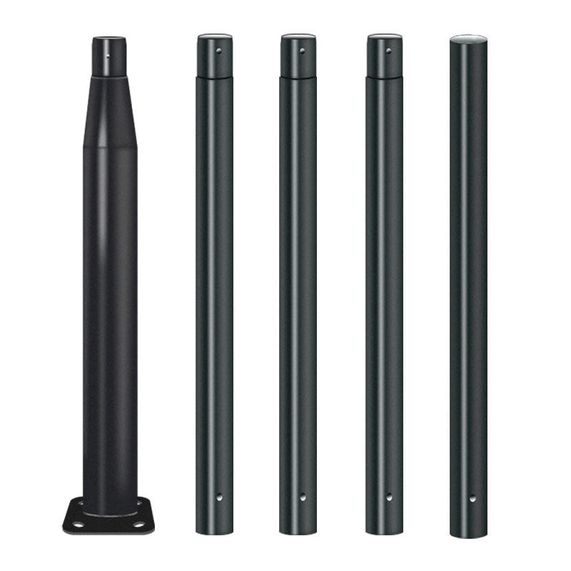 Lampadaire Lighteme de 6 m (20 pi) de qualité commerciale pour rue, stationnement et drapeau, aluminium + cage, paquet de 1