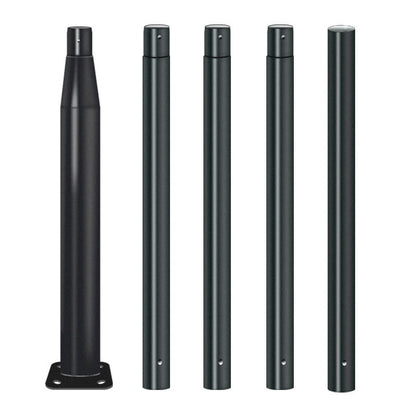 Lampadaire Lighteme de 6 m (20 pi) de qualité commerciale pour rue, stationnement et drapeau, aluminium + cage, paquet de 1