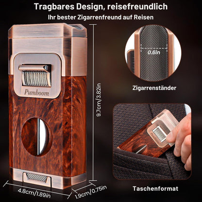 Briquet jet flame tout-en-un Lighteme avec outil de coupe intégré V cut