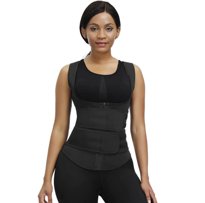 Gilet d'entraînement à la taille Lighteme Premium - Sangles de compression à double velcro avec fermeture éclair de soutien !