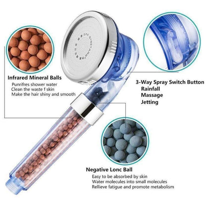 Lighteme 3 Mode High Pressure Shower Bath Head (7 colors)