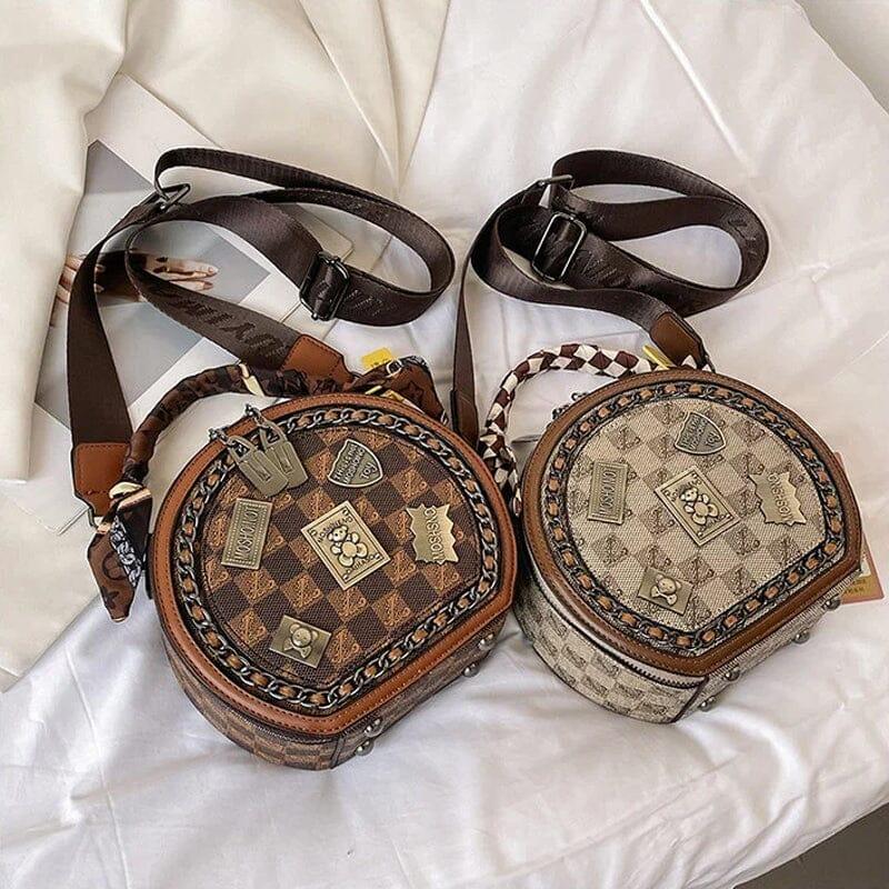 Lighteme Damen Lederhandtasche - Retro Leder Umhängetasche