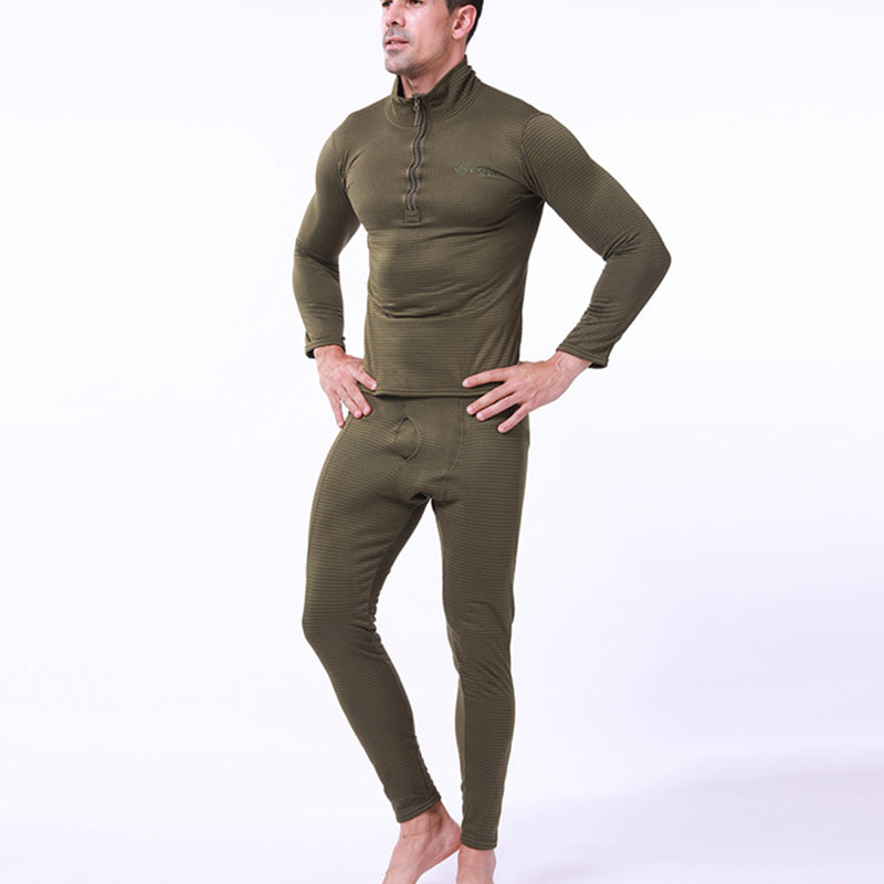 Ensemble de sous-vêtements de sport tactiques en polaire chaude pour hommes Lighteme