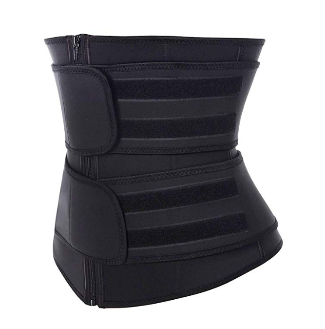 Ceinture de taille Lighteme Premium - Sangles Velcro à double compression et fermeture éclair de soutien !