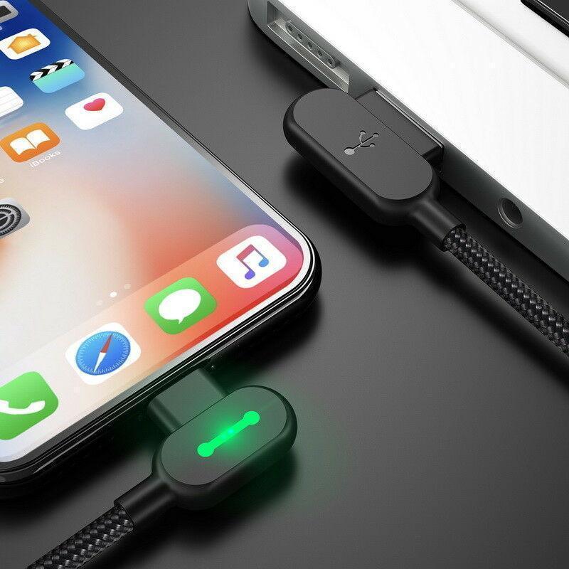 Ihrtrade Titan Unbreakable 90 Degree Plug Fast Charging Cable (3 Colors & 4 Sizes) | Garden Light Solar