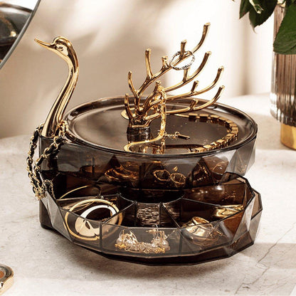 Boîte de rangement pour bijoux en forme de cygne Lighteme - Organisez vos bijoux avec style !