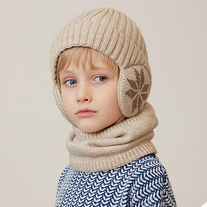 Bonnet chauffant Lighteme pour l'hiver, bonnet, écharpe, ensemble bonnet en tricot chaud
