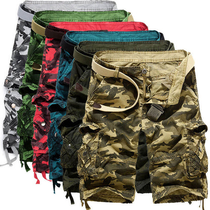 Lighteme Herren-Shorts, lockere, lässige Camouflage-Cargo-Shorts mit mehreren Taschen, Wandershorts