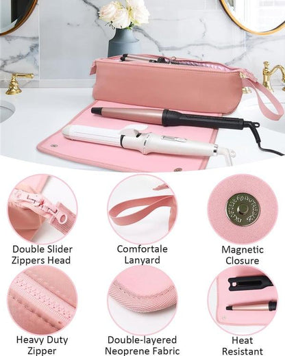 Lighteme Reisetasche für Haarwerkzeuge mit hitzebeständiger Matte