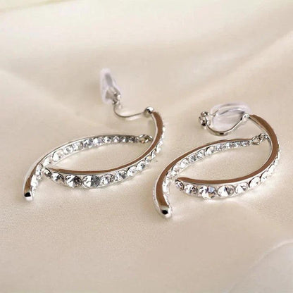 Lighteme Curved Earrings with Luxury Rhinestones