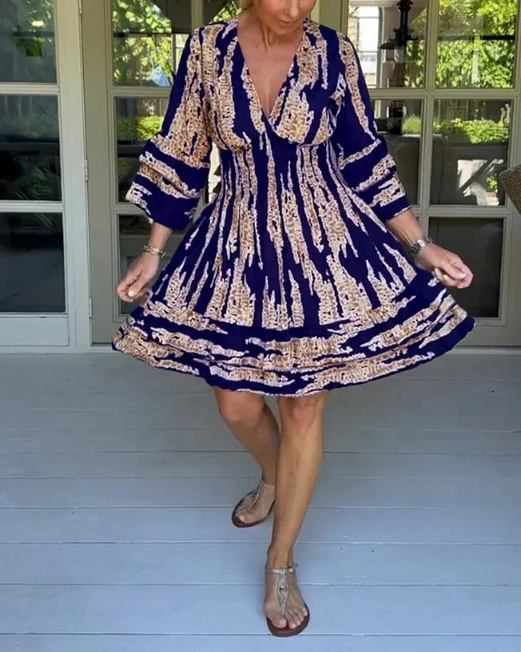 Lighteme Maxikleid im Bohemian-Stil mit V-Ausschnitt