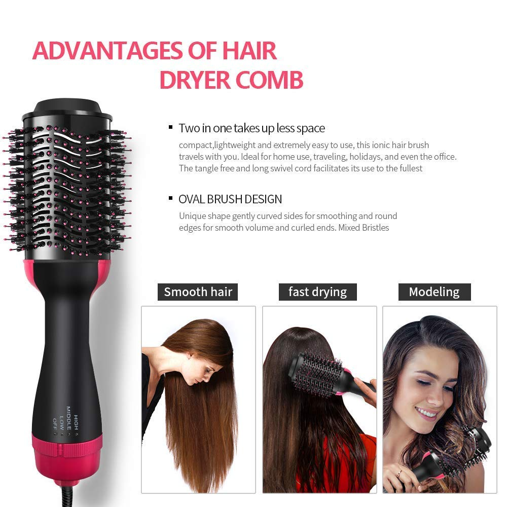 Sèche-cheveux et volumisateur Lighteme 3 en 1 (3 couleurs et 4 styles)