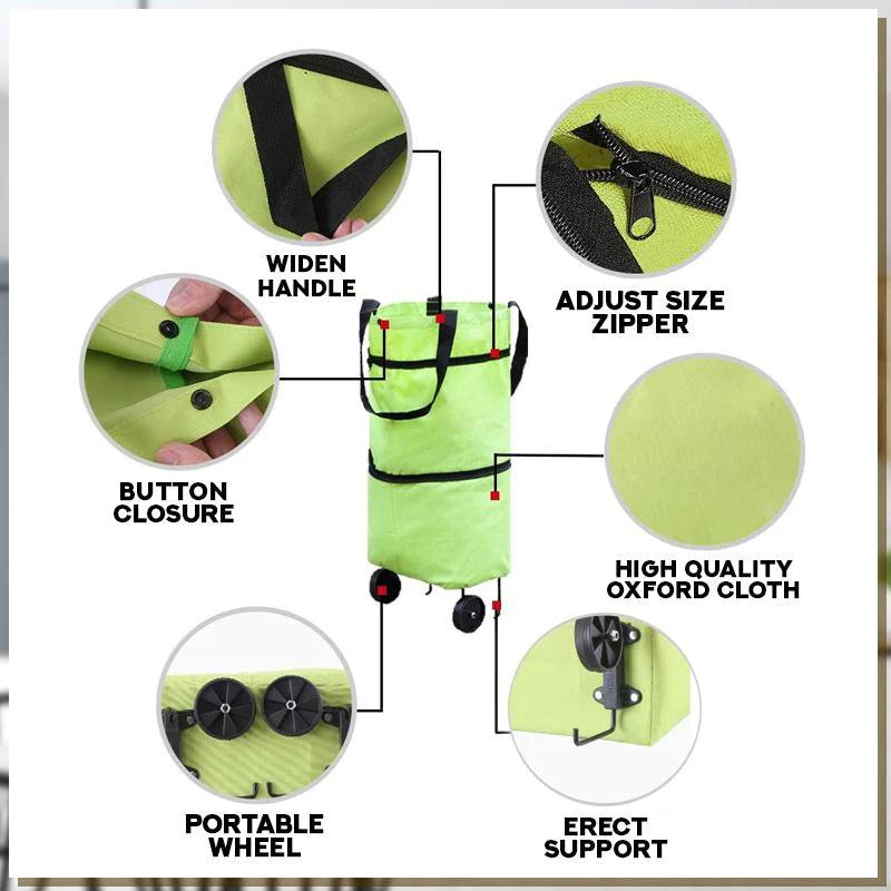 Lighteme Shopping Cart - 2 in 1 faltbare Einkaufstrolley-Tragetasche