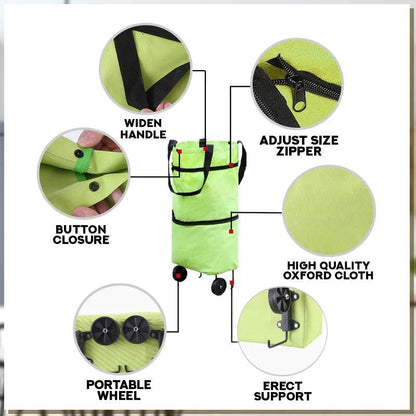 Lighteme Shopping Cart - 2 in 1 faltbare Einkaufstrolley-Tragetasche