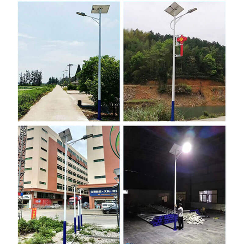 Lampadaire Lighteme de 6 m (20 pi) de qualité commerciale pour rue, stationnement et drapeau, aluminium + cage, paquet de 1