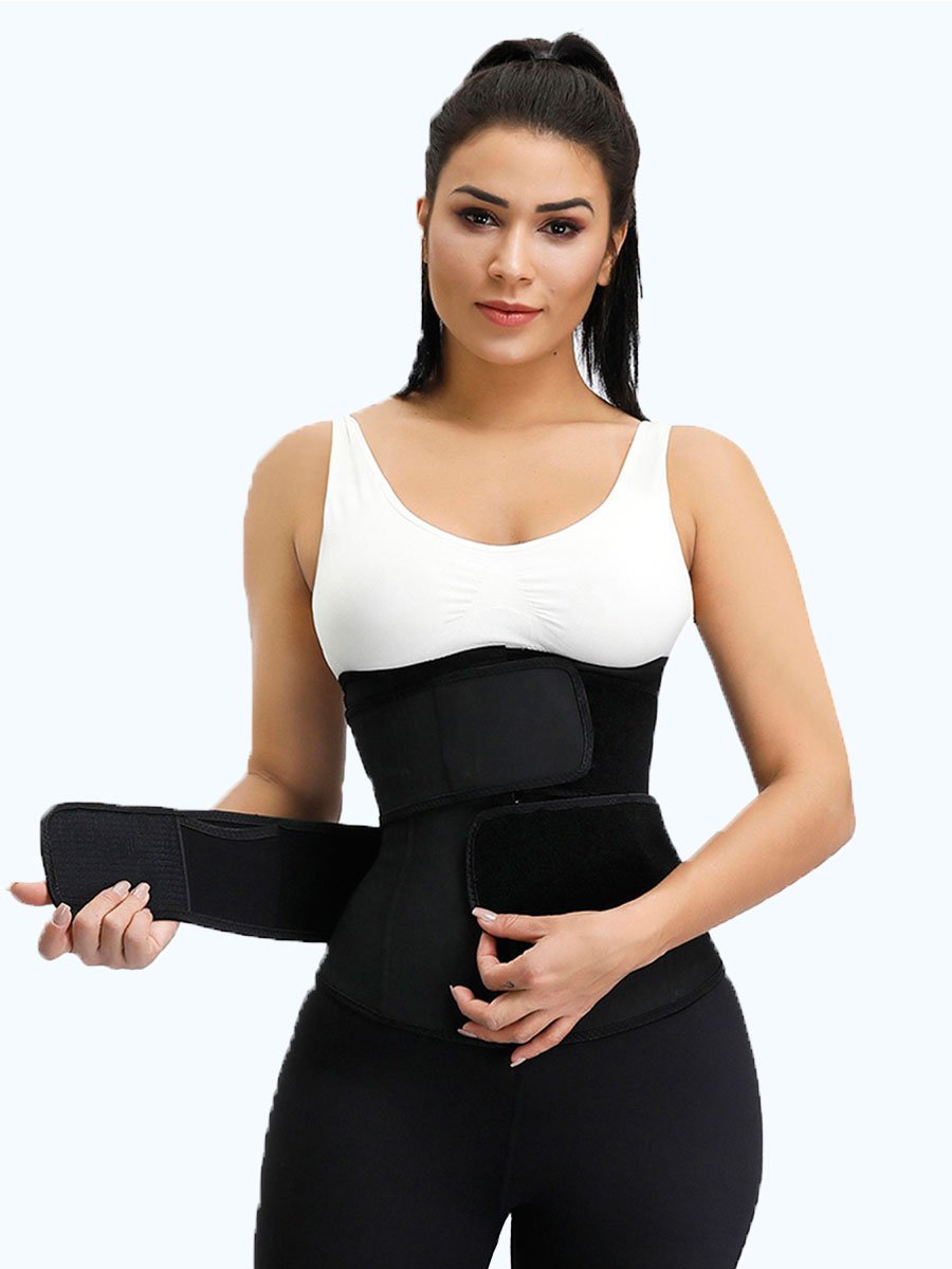 Ceinture de taille Lighteme Premium - Sangles Velcro à double compression et fermeture éclair de soutien !