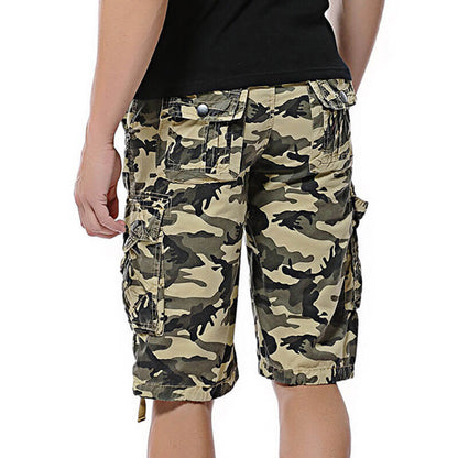 Lighteme Herren-Shorts, lockere, lässige Camouflage-Cargo-Shorts mit mehreren Taschen, Wandershorts