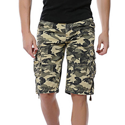 Lighteme Herren-Shorts, lockere, lässige Camouflage-Cargo-Shorts mit mehreren Taschen, Wandershorts
