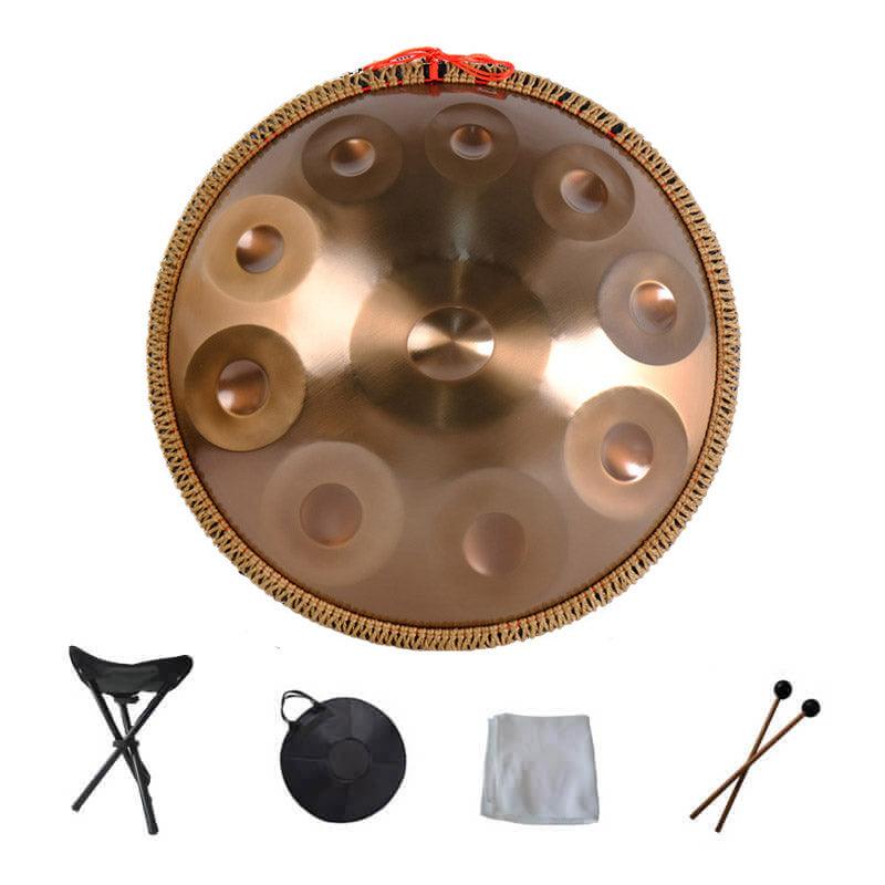 Lighteme Pressage à La Machine 22 Pouces 10 Notes Ré Mineur Acier Inoxydable Handpan Drum