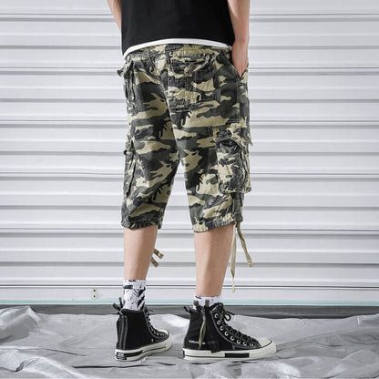 Lighteme Herren-Shorts, lockere, lässige Camouflage-Cargo-Shorts mit mehreren Taschen, Wandershorts