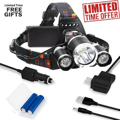 Lighteme Stirnlampe 13000 Lumen LED 4 Modi