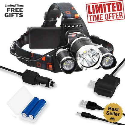 Lighteme Stirnlampe 13000 Lumen LED 4 Modi