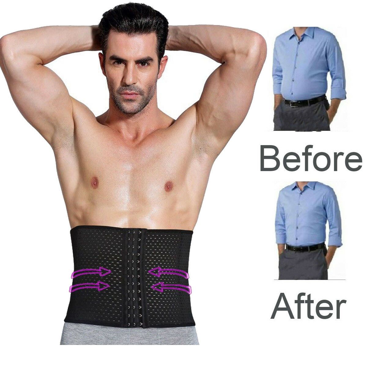 Ceinture amincissante Lighteme Premium pour homme - 3 crochets réglables