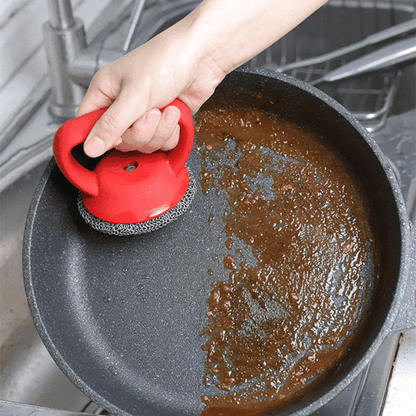 Lighteme Langlebiger Kettenschrubber aus Edelstahl für Gusseisenpfannen
