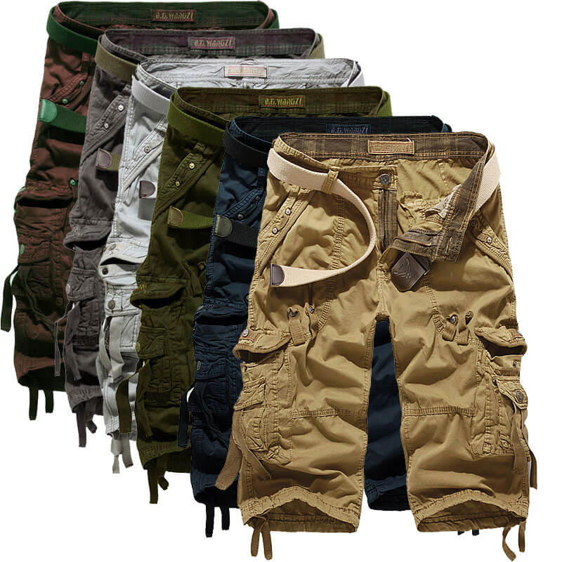Lighteme Herren Multi Pocket Stilvolle Cargo Shorts, Wandershorts
